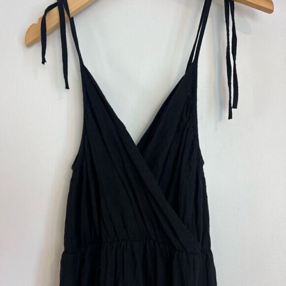 Unbranded Women’s Small Black Sleeveless Wrap Pants Jumpsuit One Piece Flowy - Picture 13 of 14